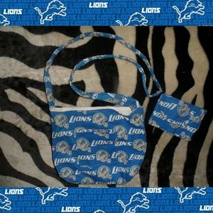 Detroit Lions Football Purse & Wallet Hand Made